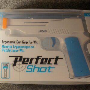 NEW Nyko Perfect Shot Gun Grip for Nintendo Wii White Remote Gaming Accessory